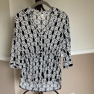 Cato Black and White Patterned Blouse